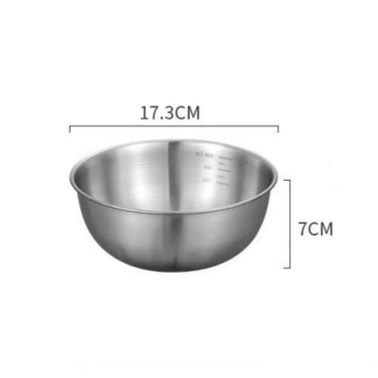 Stainless Steel Mixing Bowls with Measurement Markings – 1 or 3-Piece Kitchen Baking Bowl Set
