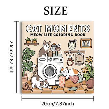 Cat Moments Adult Colouring Book – Relaxing Cat-Themed Colouring Book