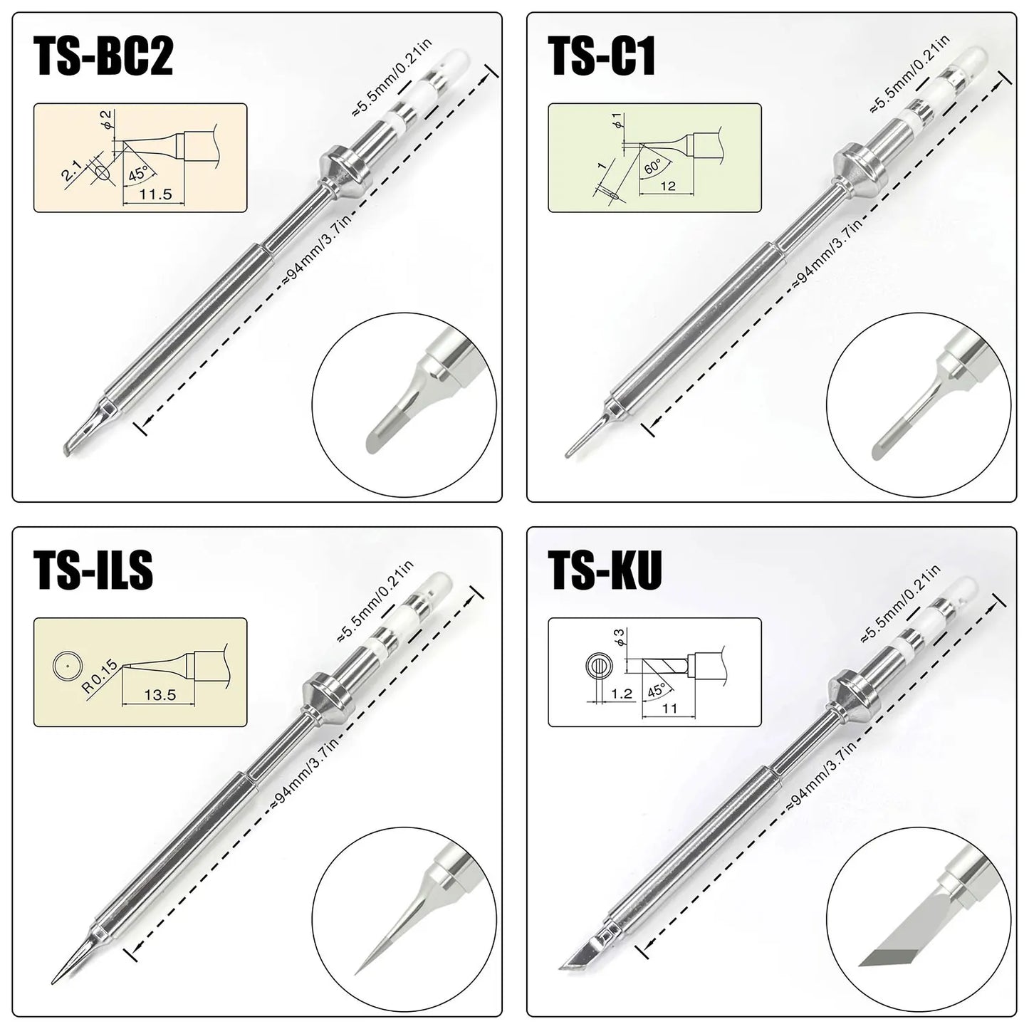 Pine64 TS101/TS100/ Soldering Iron Tips Sets