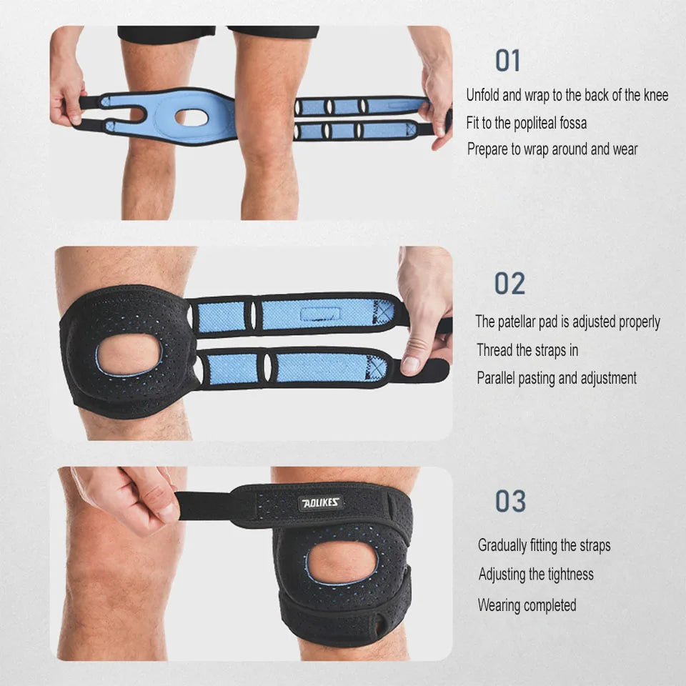 Adjustable Patella Knee Strap with Gel Pad – Knee Support for Exercise & Everyday Comfort