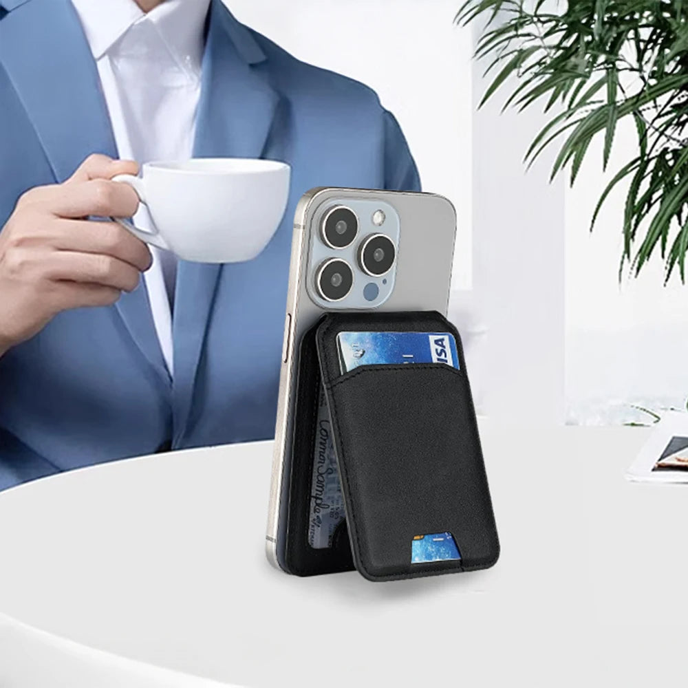 Magnetic Leather Wallet Case for iPhone (MagSafe Compatible)