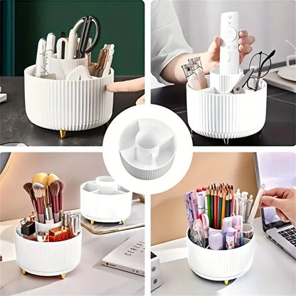 360° Rotating Makeup Organiser – Multi-Compartment Cosmetic Storage Holder