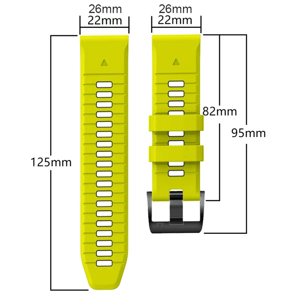 QuickFit Silicone Sports Strap for the Garmin (22mm/26mm) (wide compatibility & 22 colours)