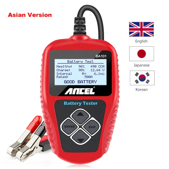 BA101 Car Battery Tester – 12V Load Analyzer (100–2000 CCA)