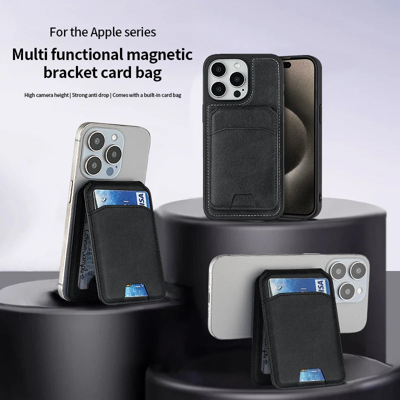 Magnetic Leather Wallet Case for iPhone (MagSafe Compatible)