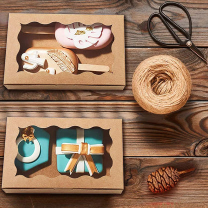Kraft Paper Gift Boxes with Window – Cake, Candy & Treat Packaging Boxes