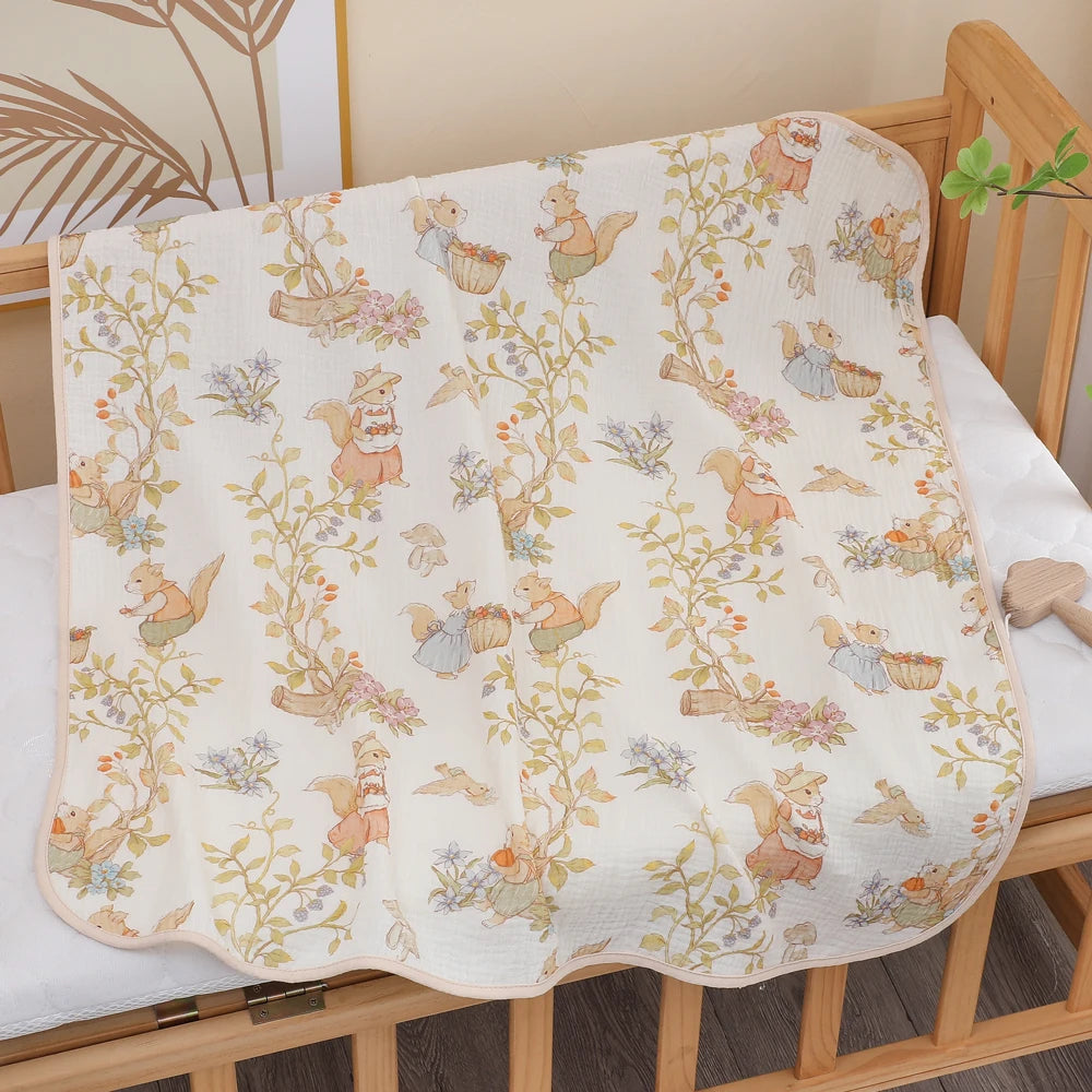 Pure Cotton Muslin Baby Bath Towel & Swaddle Blanket – Soft Newborn Gauze Wrap