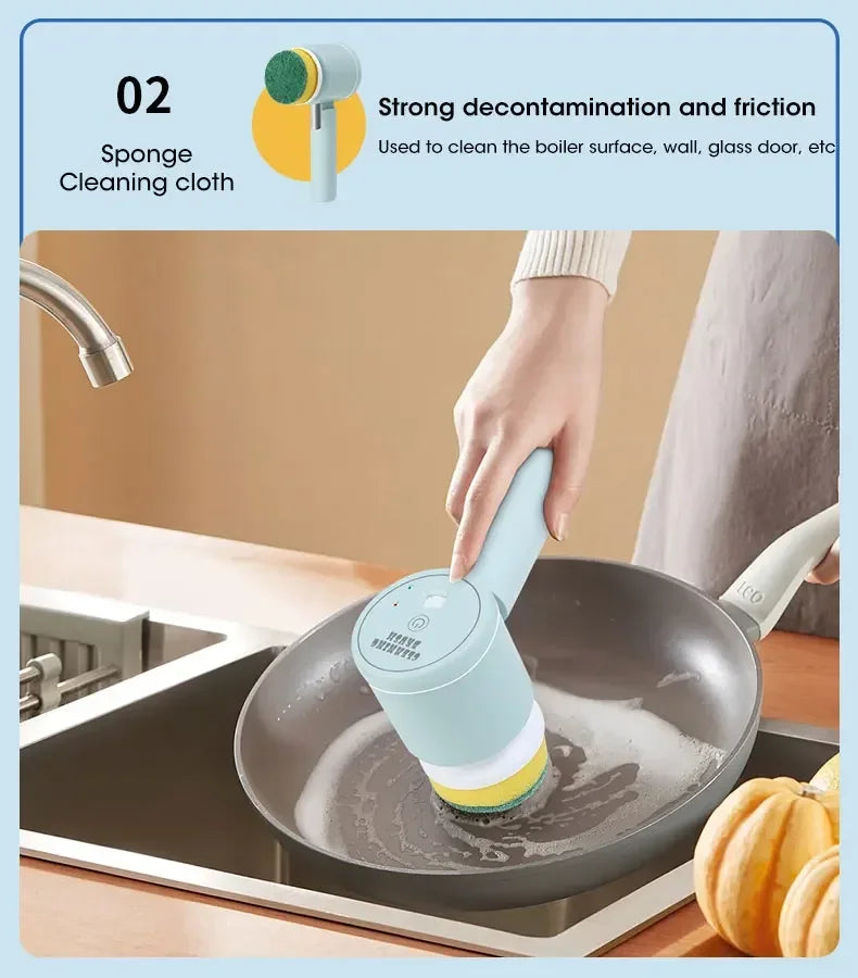 Cordless Electric Spin Scrubber – 5-in-1 Rechargeable Cleaning Brush