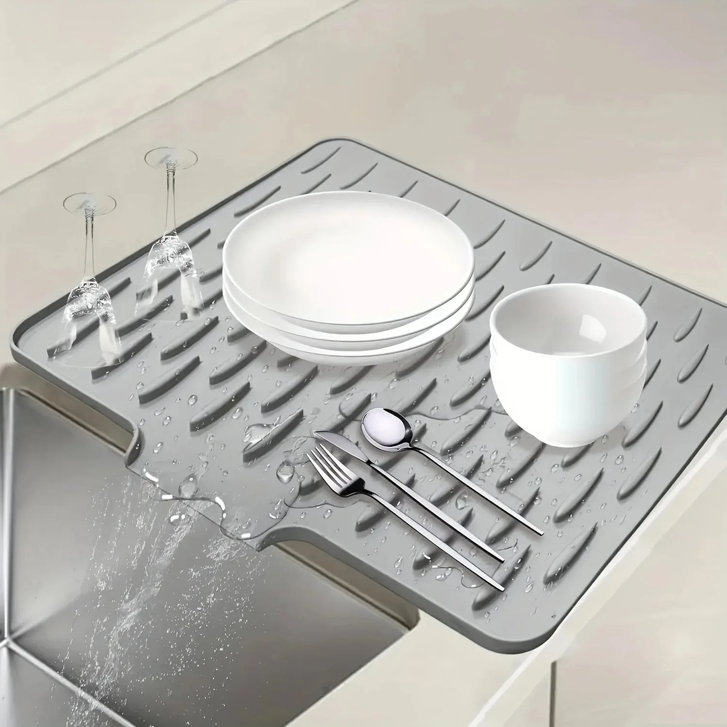 Silicone Kitchen Drain Mat – Non-Slip Sink & Countertop Drying Mat
