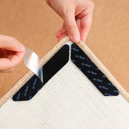 Reusable Anti-Slip Carpet Stickers – Washable Rug Gripper Pads & Anti-Curling Floor Tape