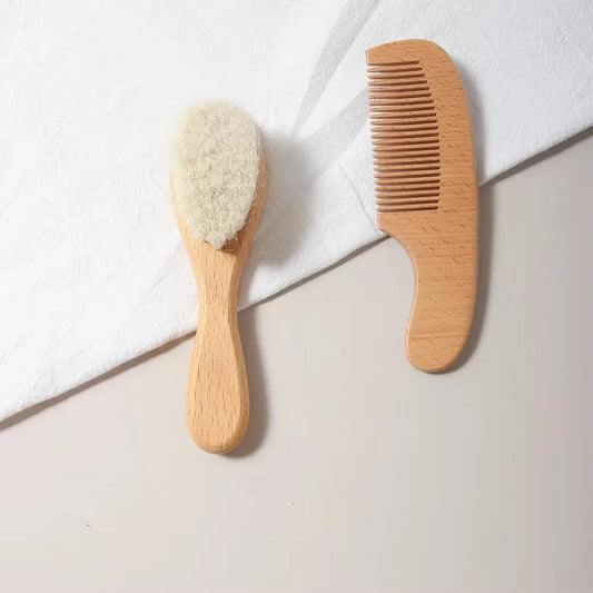 2-Piece Baby Hair Brush & Comb Set – Soft Newborn Grooming Kit
