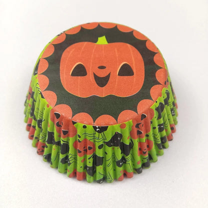 100-Pack Christmas & Halloween Cupcake Liners – Festive Paper Baking Cups