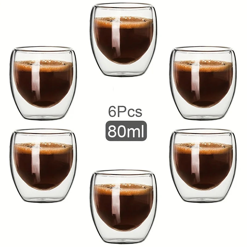 Double-Wall Glass Espresso Cup – Handmade Insulated Coffee & Tea Mug