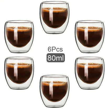 Double-Wall Glass Espresso Cup – Handmade Insulated Coffee & Tea Mug
