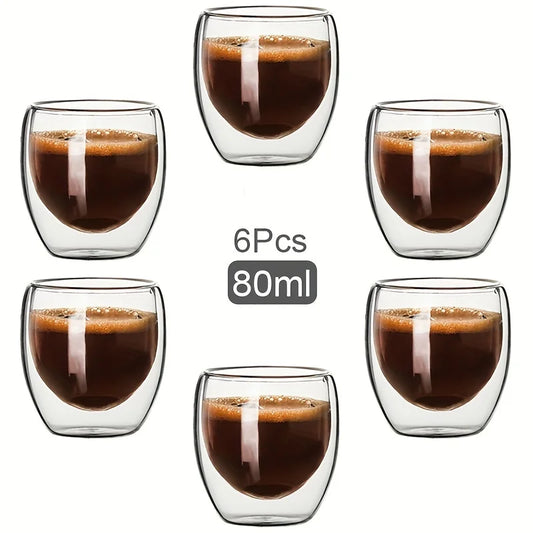 Double-Wall Glass Espresso Cup – Handmade Insulated Coffee & Tea Mug
