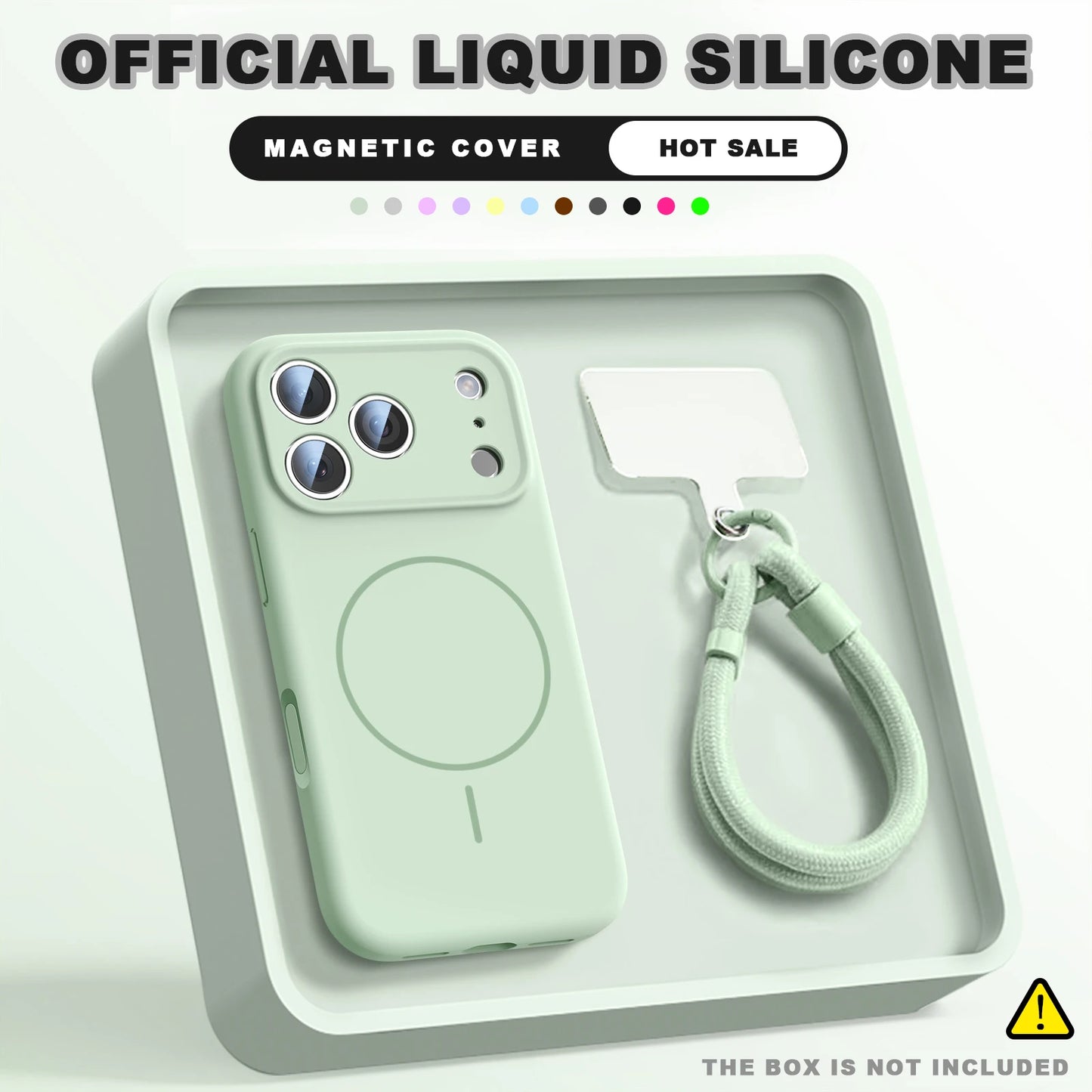 MagSafe Silicone Case with Wrist Strap – Magnetic Lanyard Cover for iPhone