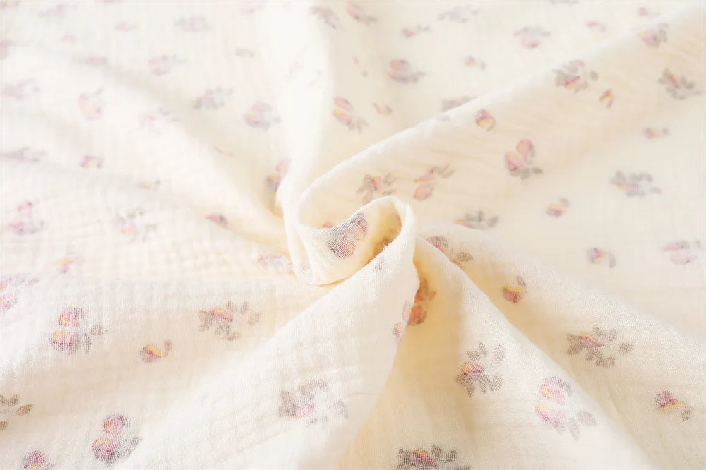 Floral Cotton Muslin Swaddle Blanket – Baby Wrap, Pram Cover & Receiving Blanket