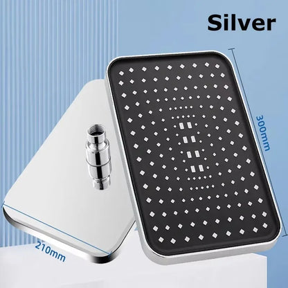 14" High Pressure Rain Shower Head – 360° Adjustable Water-Saving Design