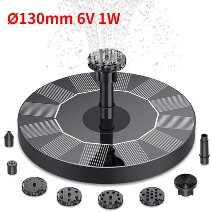 Outdoor Solar Fountain Pump Kit – 6-Nozzle Garden Pond & Bird Bath Fountain