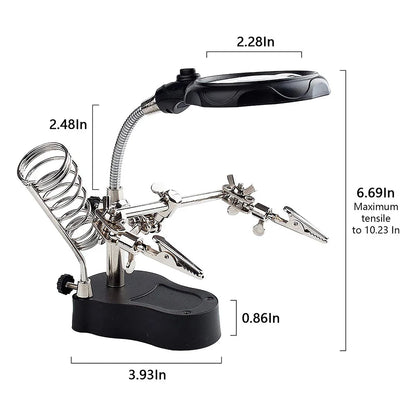 3.5X/12X Welding Magnifier with Auxiliary Clip & Stand