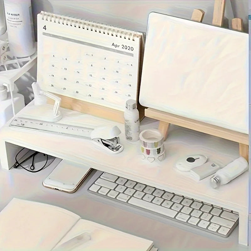 Wooden Monitor & Laptop Stand – Desktop Riser & Storage Shelf