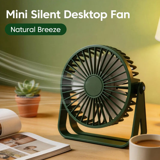 Portable Mini USB Rechargeable Desk Fan – Quiet Personal Cooling Fan for Home & Office