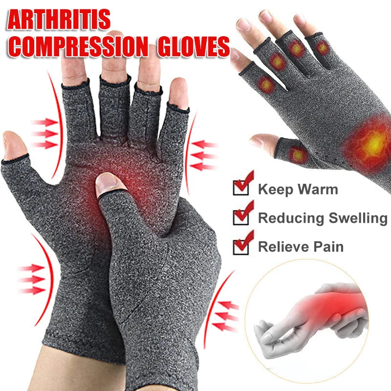 Fingerless Compression Gloves – Breathable Hand Support Gloves (1 Pair)