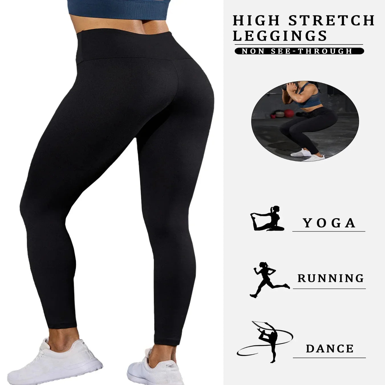 5-Pack of Women's High-Waisted Workout Leggings (various sizes and colours available)
