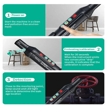 Portable Gas Leak Detector with Audible & Visual Alarm