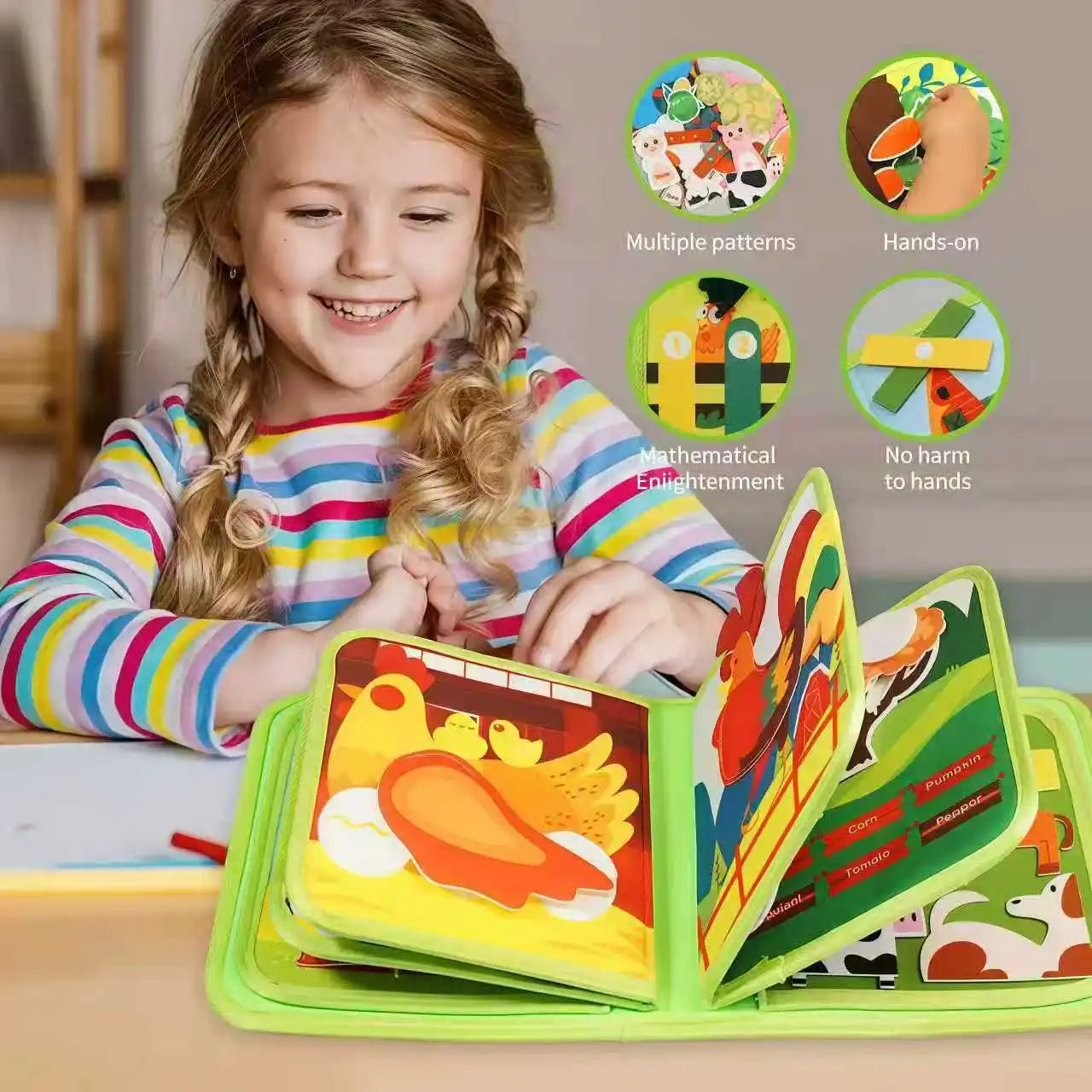 Felt Alphabet Busy Book – Educational Learning Backpack Toy