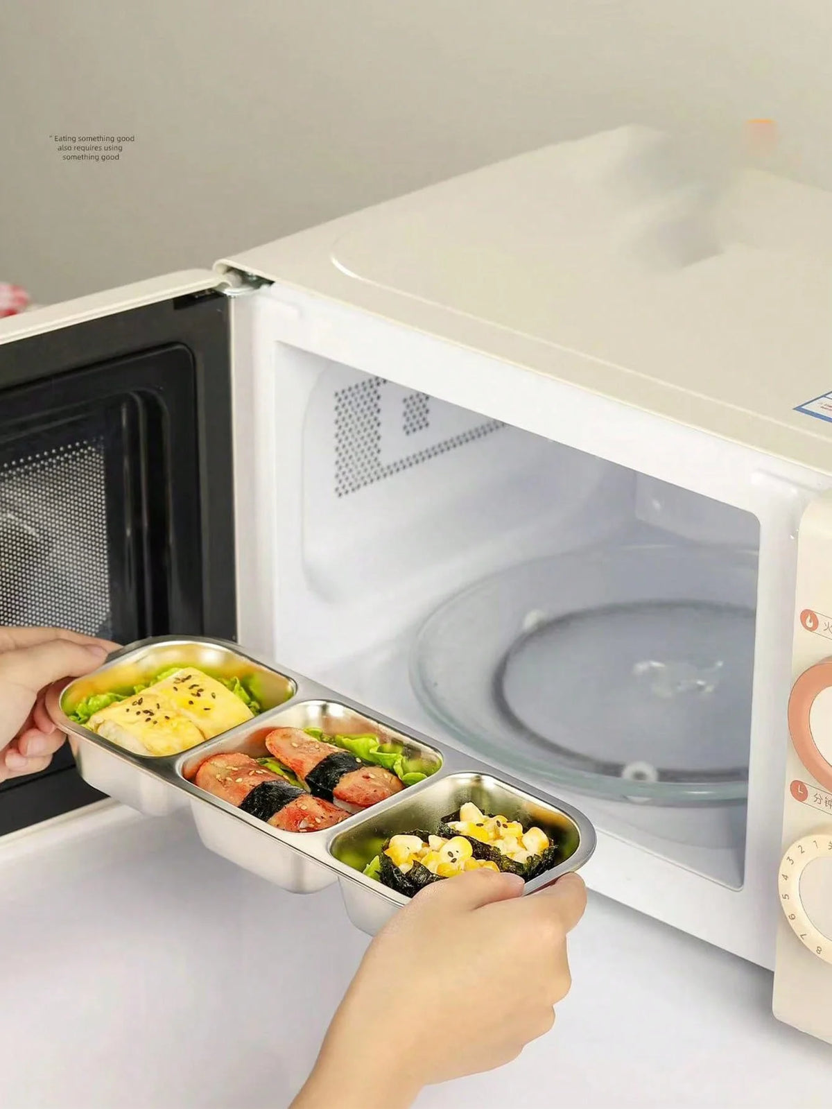3-Compartment Stainless Steel Mini Lunch Box