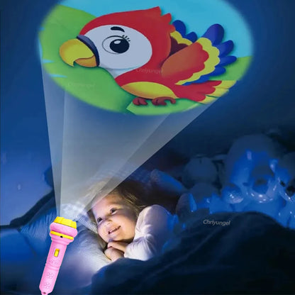 Cartoon Projection Flashlight for Kids – Educational Bedtime Toy