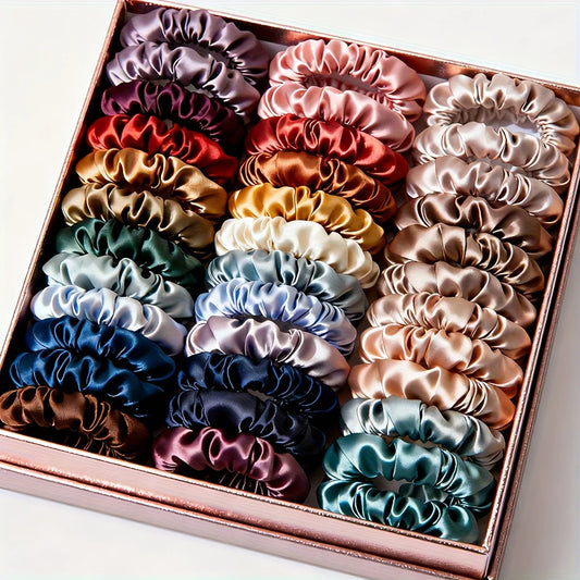 19-Piece Thin Scrunchies Hair Tie Set