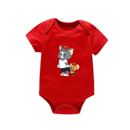 Tom & Jerry Baby Bodysuit – Cotton Short Sleeve Romper 0–24 Months