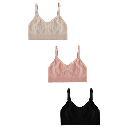3-Pack Maternity Nursing Bras – Wire-Free Breastfeeding Bra Set