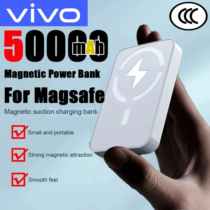 Magnetic Wireless Power Bank – Portable Fast Charger for iPhone & MagSafe