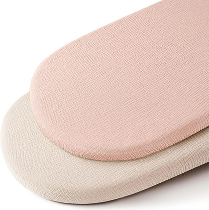 2-Pack Baby Bassinet Sheets – Soft Breathable Fitted Sheets for Bassinets & Changing Pads