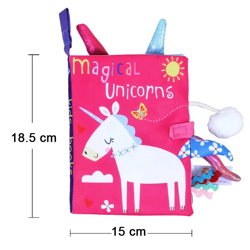 Sensory Baby Cloth Book – High Contrast Touch & Feel Learning Book (0–12 Months)