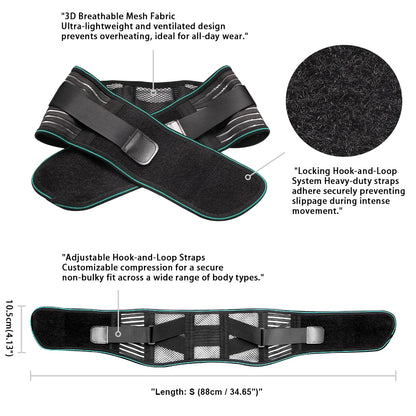 Adjustable Lumbar Support Belt – Breathable Lower Back Brace