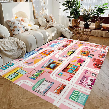 Kids City Traffic Car Play Mat – Non-Slip Road & Highway Playroom Rug