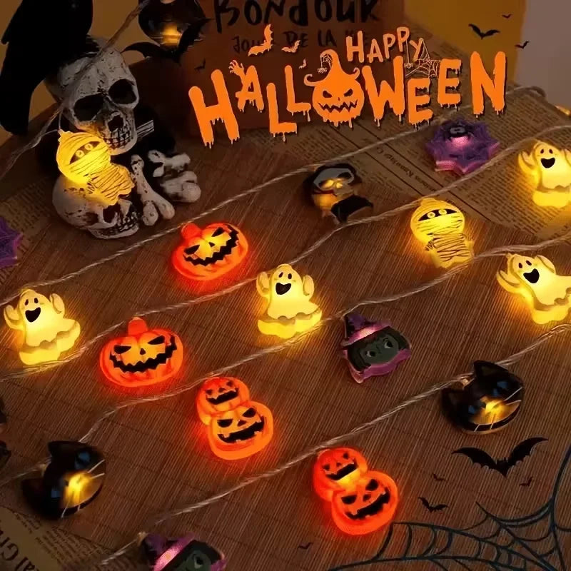 Halloween LED String Lights – Ghost, Pumpkin, Mummy, Skeleton & Spider Fairy Lights