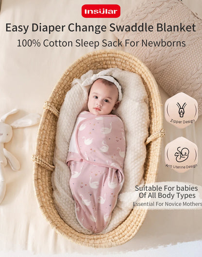 Baby Swaddle Wrap with Cap – Cotton Anti-Startle Newborn Blanket