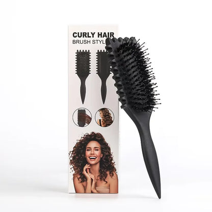Curly Hair Styling Brush – Nylon Bristle Detangling & Curl Defining Brush