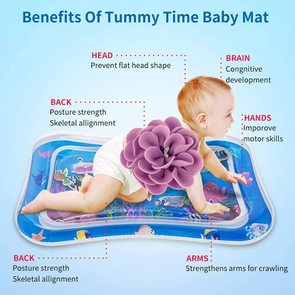 Baby Water Play Mat – Inflatable Tummy Time Activity Cushion