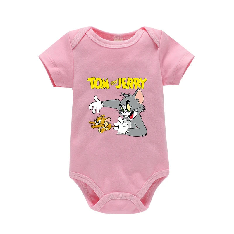 Tom & Jerry Baby Bodysuit – Cotton Short Sleeve Romper 0–24 Months