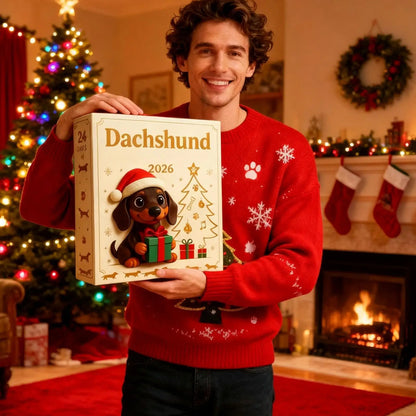 Dachshund Christmas Advent Calendar – 24-Day Countdown with Acrylic Dog Ornaments