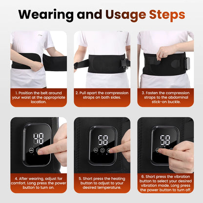 Electric Heating Waist Massager – Vibration Hot Compress Lumbar Support Belt
