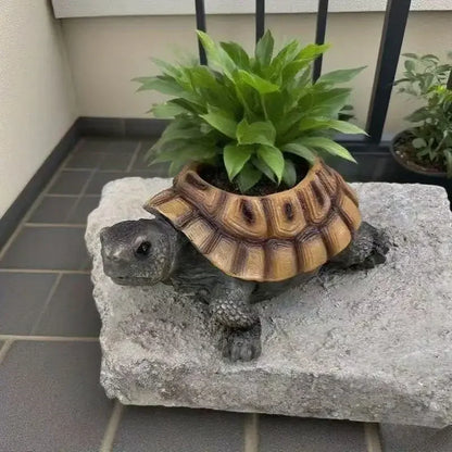 Turtle Planter Ornament – Resin Succulent & Bonsai Plant Pot