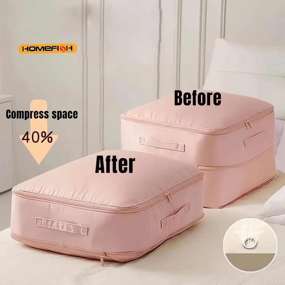 Self-Compressing Storage Bag – Heavy Duty Clothes & Quilt Organiser