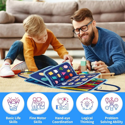 Montessori Toddler Busy Board – Sensory Learning & Travel Activity Book